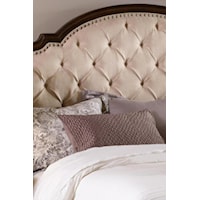 Diamond Tufting on the Upholstered Headboard gives a look of Traditional Romanticism